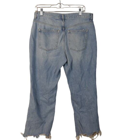 We the Free People Jeans Womens Size 30 Blue Distressed Ripped Cut-off Denim - Picture 2 of 6